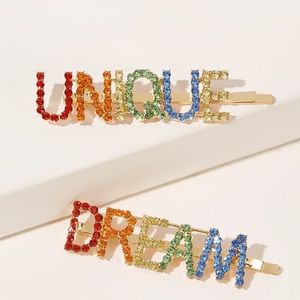 Rhinestone Letter Hair Pins